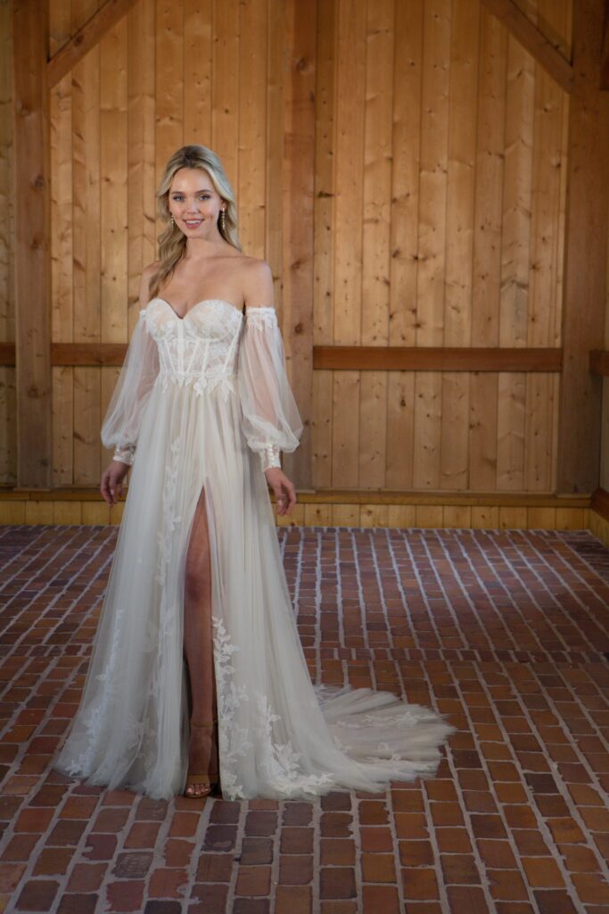 D3655-Essense of Australia-PureBridal-boho wedding dress, Edmonton bridal shop