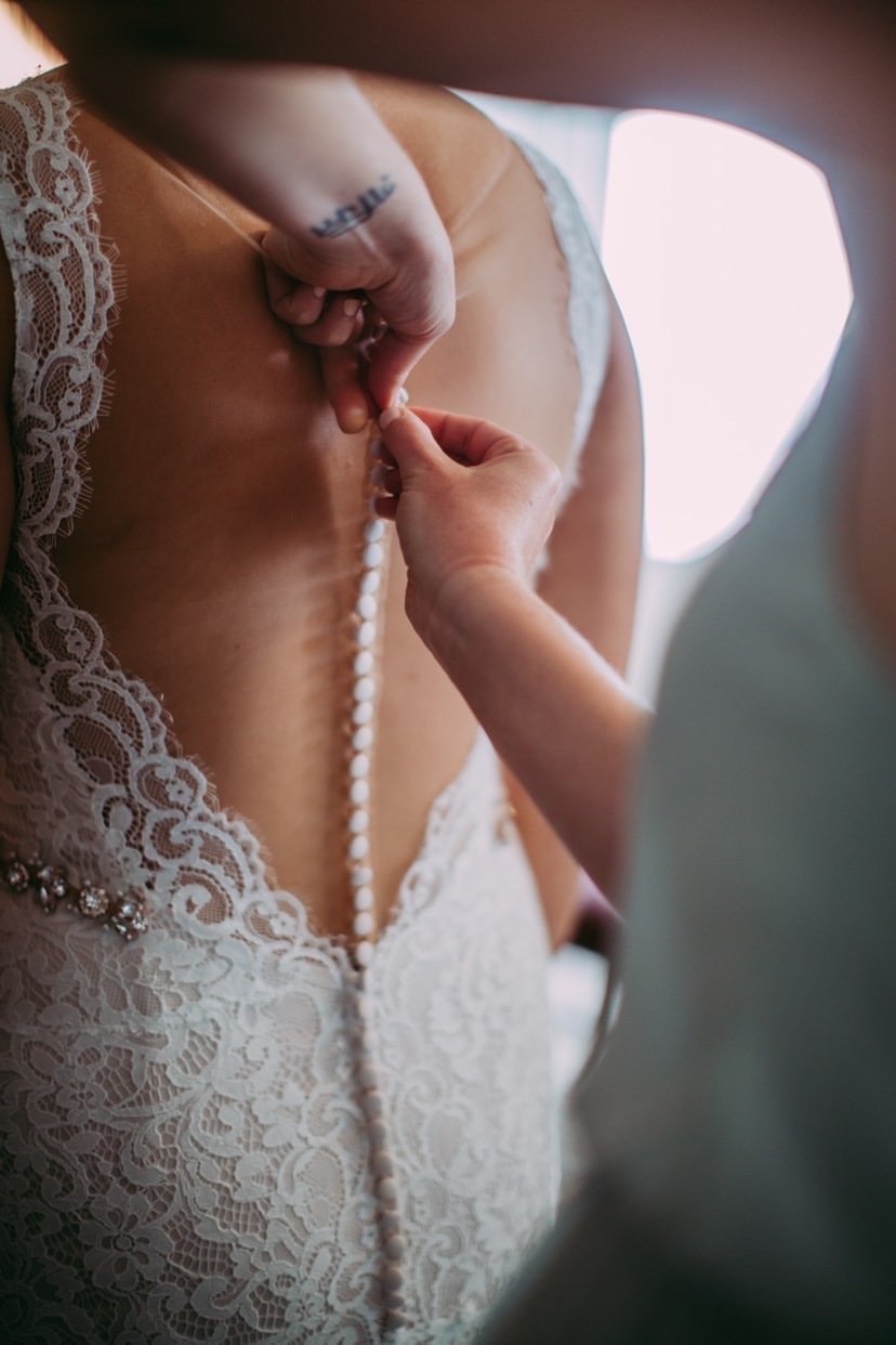 Essense of Australia wedding dress, lace, sheath, lace straps, illusion back, pearl buttons,
