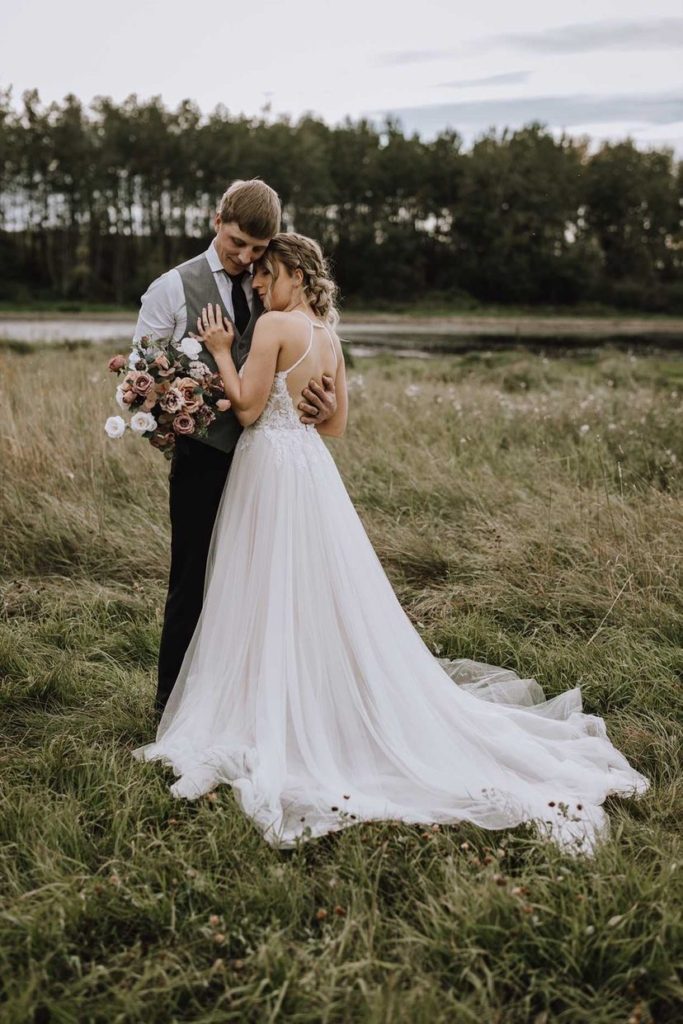 Stella York-PureBridal-halter top, tulle, wedding dress. edmonton bridal shop