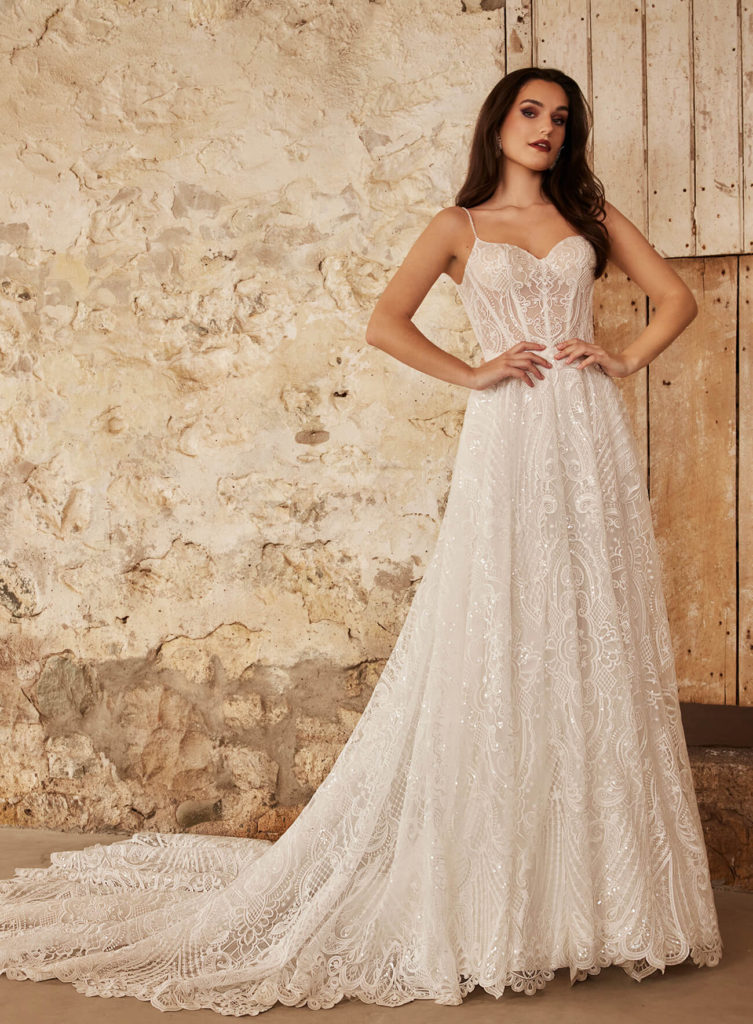 Sierra LP2233-LaPerle-Calla Blanche-Pure Bridal-Sparkly Lace-A-line-Edmonton Bridal Shop